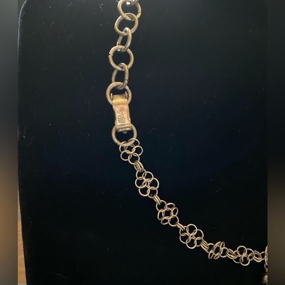 15” Clasp Marked Solid Copper Chandelier Necklace Hematite stones - Picture 8 of 10